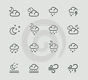 Vector weather forecast pictogram set. Part 2
