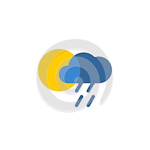 Vector weather rain flat style symbol icon