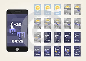 Vector weather widget templates design