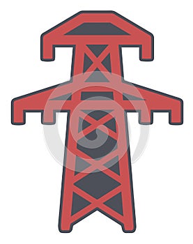 Vector web icon of an electrical tower utility pole