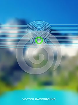 Vector Web and Mobile Interface Template. Blurred Background. H