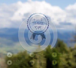 Vector web and mobile interface template. Travel corporate website design. Minimalistic backdrop. Vector. Editable. Blurred. Tri