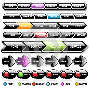 Vector web navigation templates