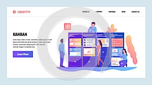 Vector web site design template. Agile project management and Scrum task board. Agile software development and Kanban photo