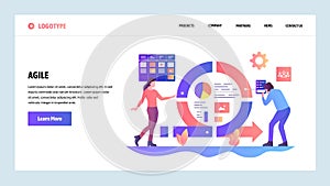Vector web site design template. Agile project management and Scrum task board. Agile software development and Kanban photo