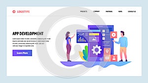 Vector web site design template. App development, Mobile UI UX design, dashboard. Landing page concepts for website and