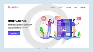 Vector web site design template. Digital and email marketing. Advertisement and spam. Landing page concepts for website