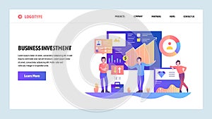 Vector web site design template. Finance, business and money investment. Landing page concepts for website and mobile