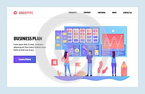 Vector web site gradient design template. Business plan and marketing dashboard. Landing page concepts for website and