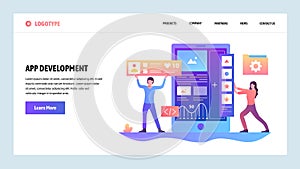Vector web site gradient design template. Coding and software app development. Landing page concepts for website and