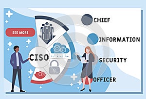 Vector website design template . CISO - chief information security officer acronym, business concept.