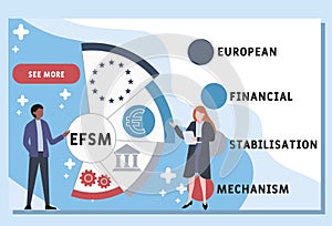 Vector website design template . EFSM - european financial stabilisation mechanism acronym, business concept
