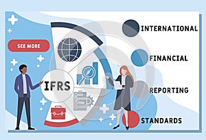 Vector website design template . IFRS - International Financial Reporting Standards.