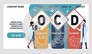 Vector website design template . OCD - Obsessive Compulsive Disorder.