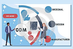 Vector website design template . ODM - original design manufacturer acronym, business concept.