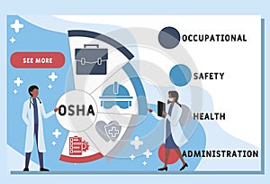 Vector website design template . OSHA - Occupational Safety and Health Administration.