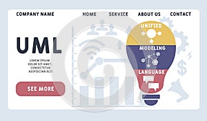 Vector website design template . UML - Unified Modeling Language.