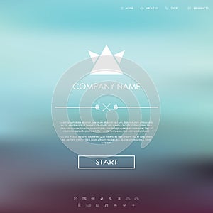 Vector website template with graphic user