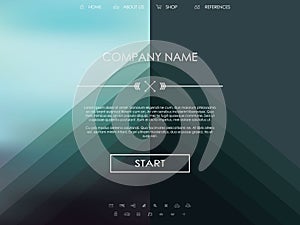 Vector website template with graphic user