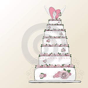 Vector wedding cake design