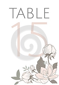 Vector wedding card with floral elements.