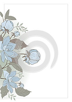 Vector wedding card with floral elements.