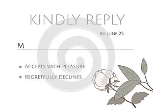 Vector wedding card with floral elements.