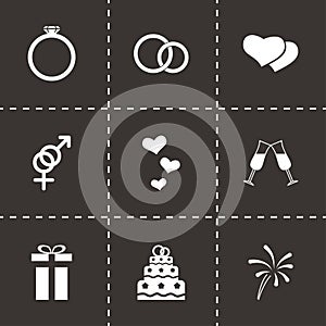 Vector wedding icon set