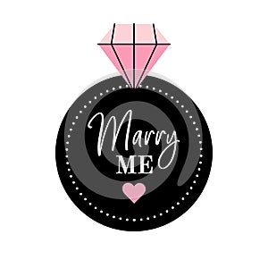 Vector wedding ring for bride marry me