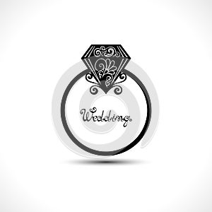 Vector Wedding Ring with Diamond