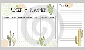 Vector weekly planner