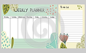 Vector weekly planner