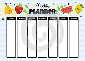 Vector weekly planner A4