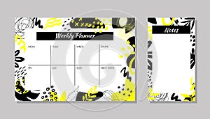 Vector weekly planner template.