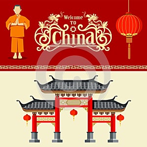 Vector Welcome to China travel design