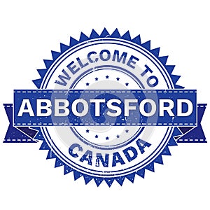 Vector of WELCOME TO City ABBOTSFORD Country CANADA. Stamp. Sticker. Grunge Style. EPS8 . photo