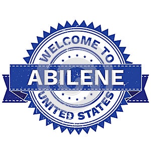 Vector of WELCOME TO City ABILENE Country UNITED STATES. Stamp. Sticker. Grunge Style. EPS8 . photo