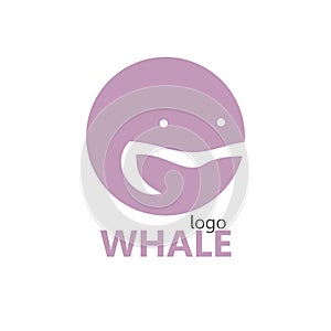 VECTOR whale logo or illustration. Animal. Flat image.