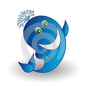 Vector whale smiling