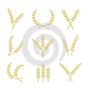 Vector wheat icon set