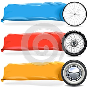 Vector Wheels with Banner Set 2