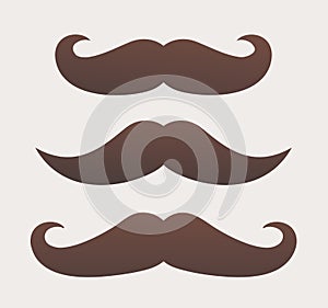 Vector whisker hipster black charlie chaplin moustache set. Cartoon dad moustache icon