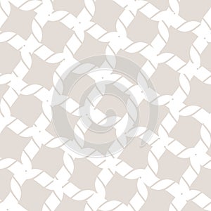 Vector white and beige seamless texture with diagonal grid, cross lines, ropes