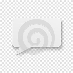 Vector white blank paper speech bubble on background