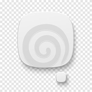 Vector white blank paper speech bubble on transparent background. Squircle shape