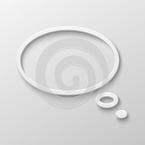 Vector white blank speech bubble icon on white gradient background