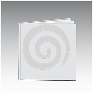 Vector white book template blank cover, standing on floor