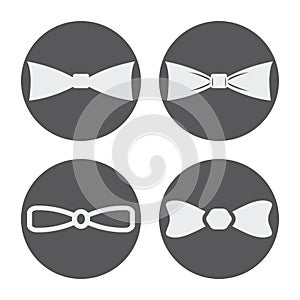 Vector white bow ties icons set