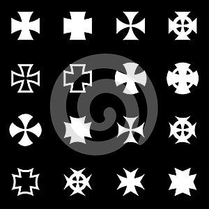 Vector white choppers crosses icon set