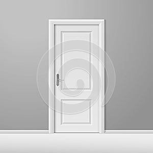 Vector White Closed Door with Frame